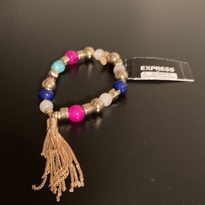 Express Vibrant Beaded Bracelet with Tassel